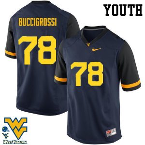 Youth West Virginia Mountaineers NCAA #78 Jacob Buccigrossi Navy Authentic Nike Stitched College Football Jersey BV15U38SM
